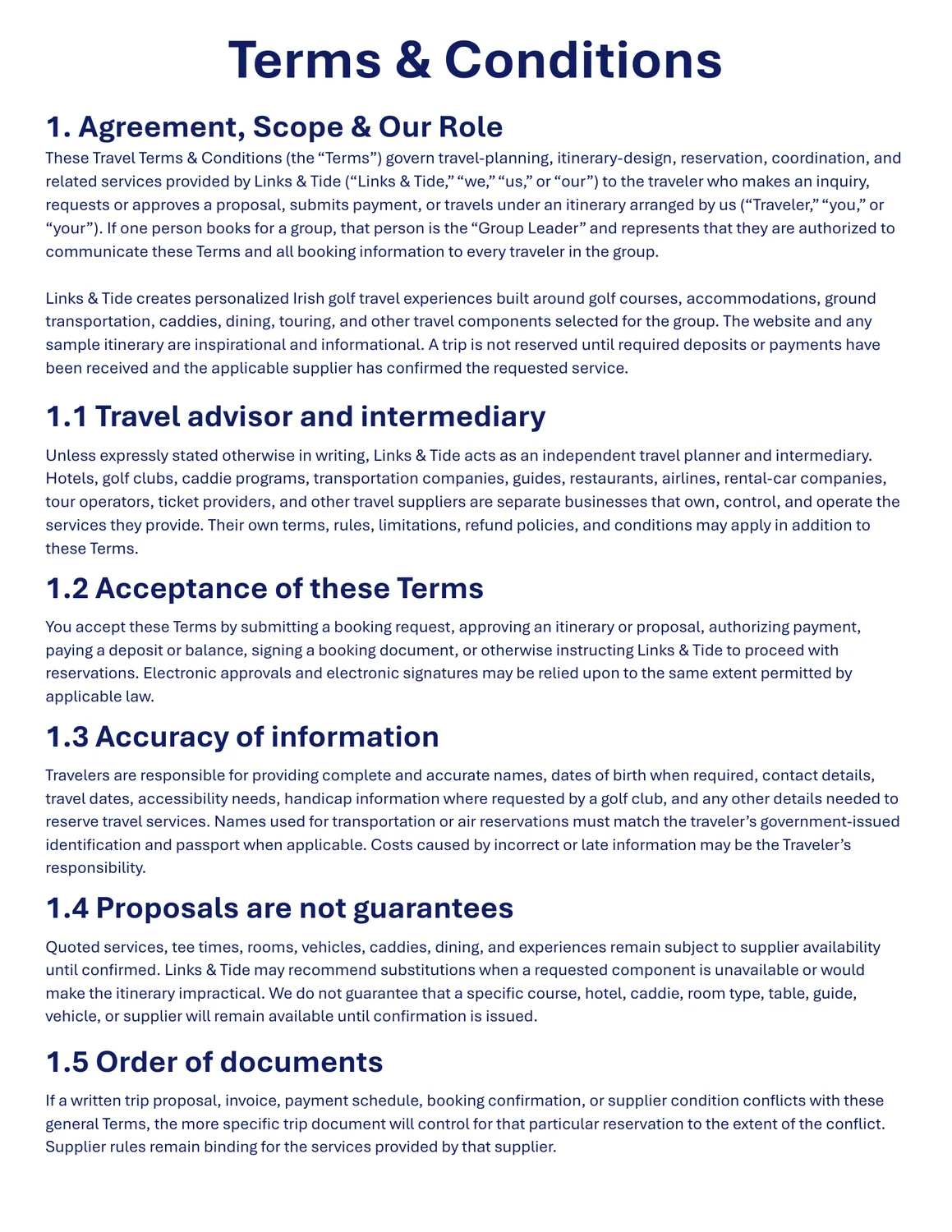 Terms and Conditions page 1 of 10