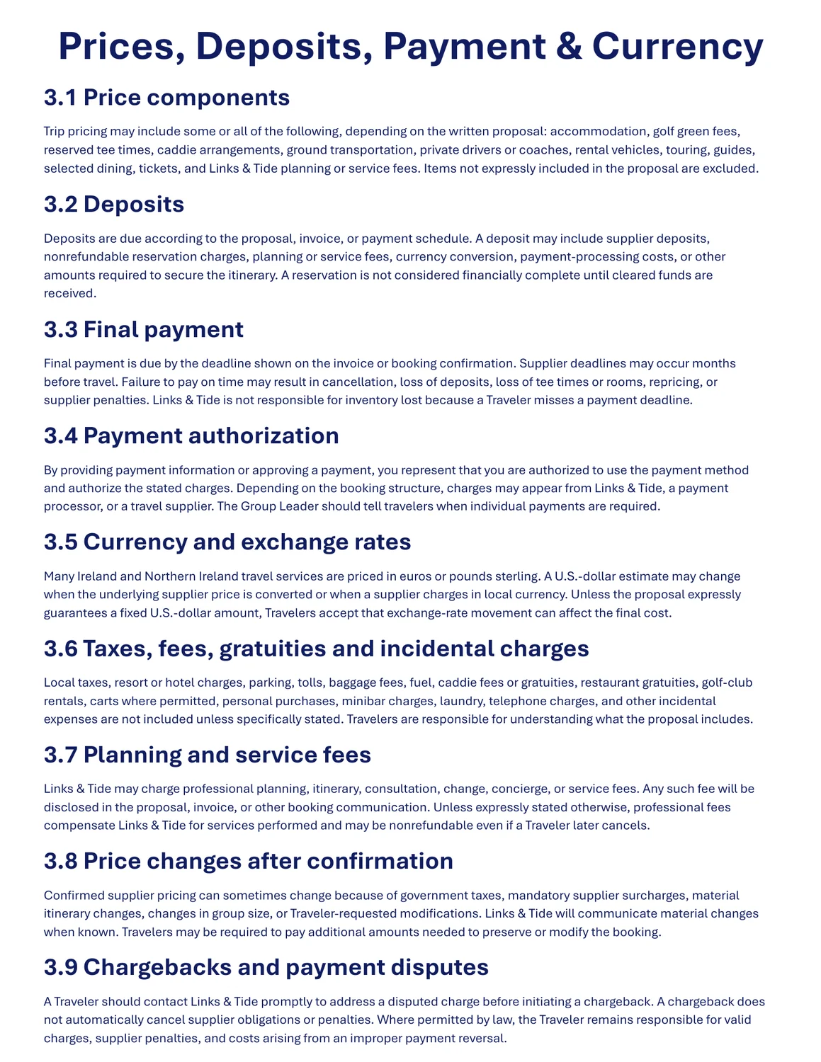 Terms and Conditions page 3 of 10