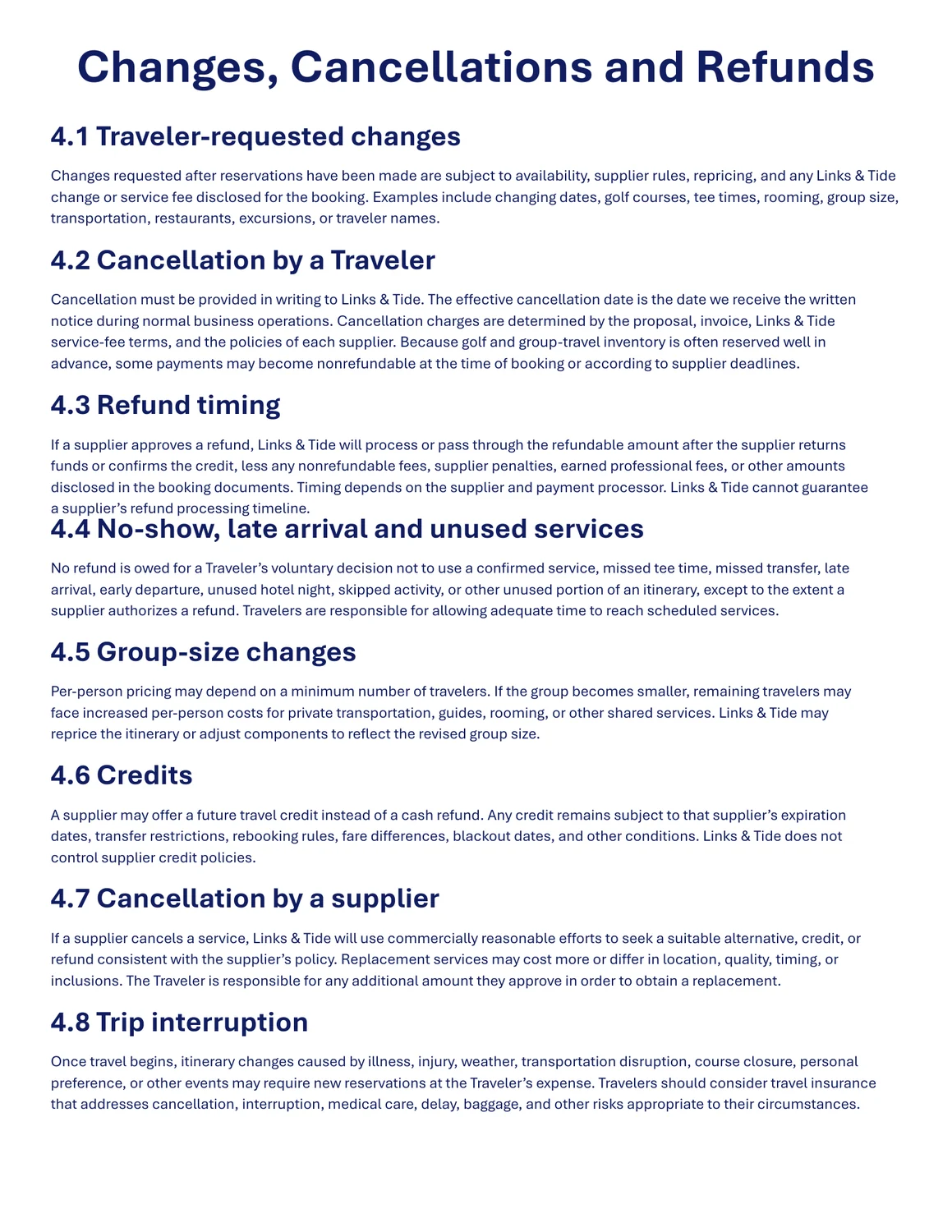Terms and Conditions page 4 of 10