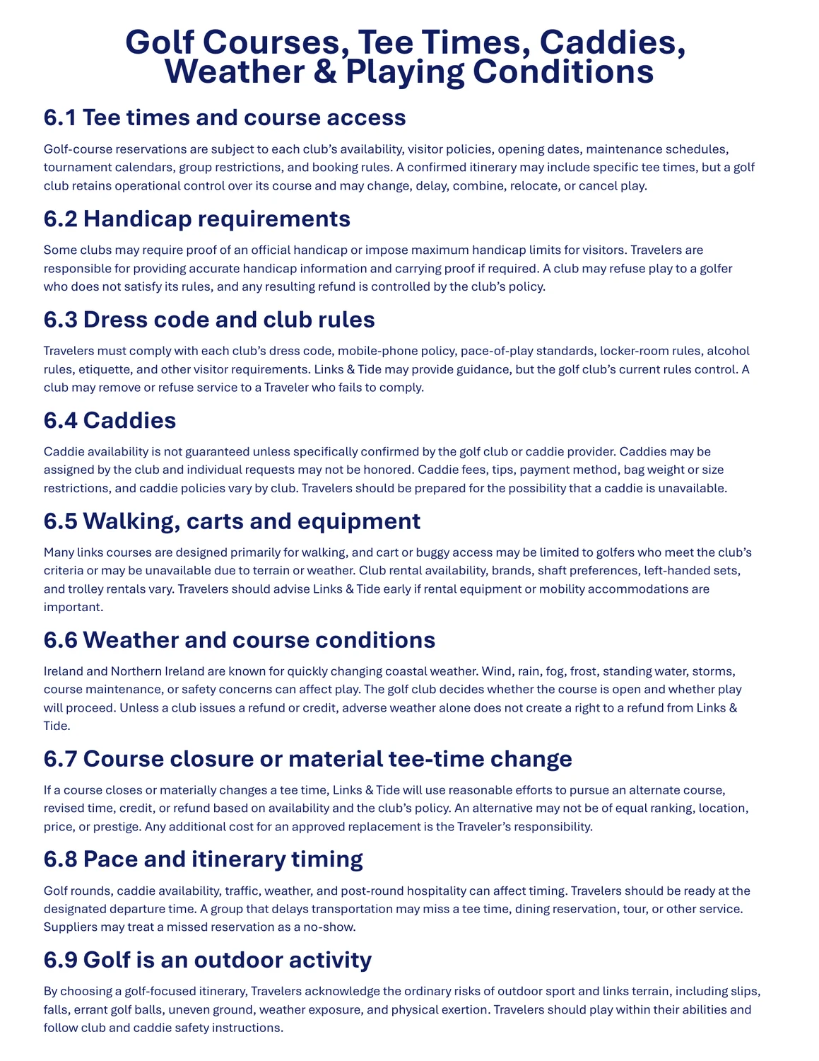 Terms and Conditions page 6 of 10