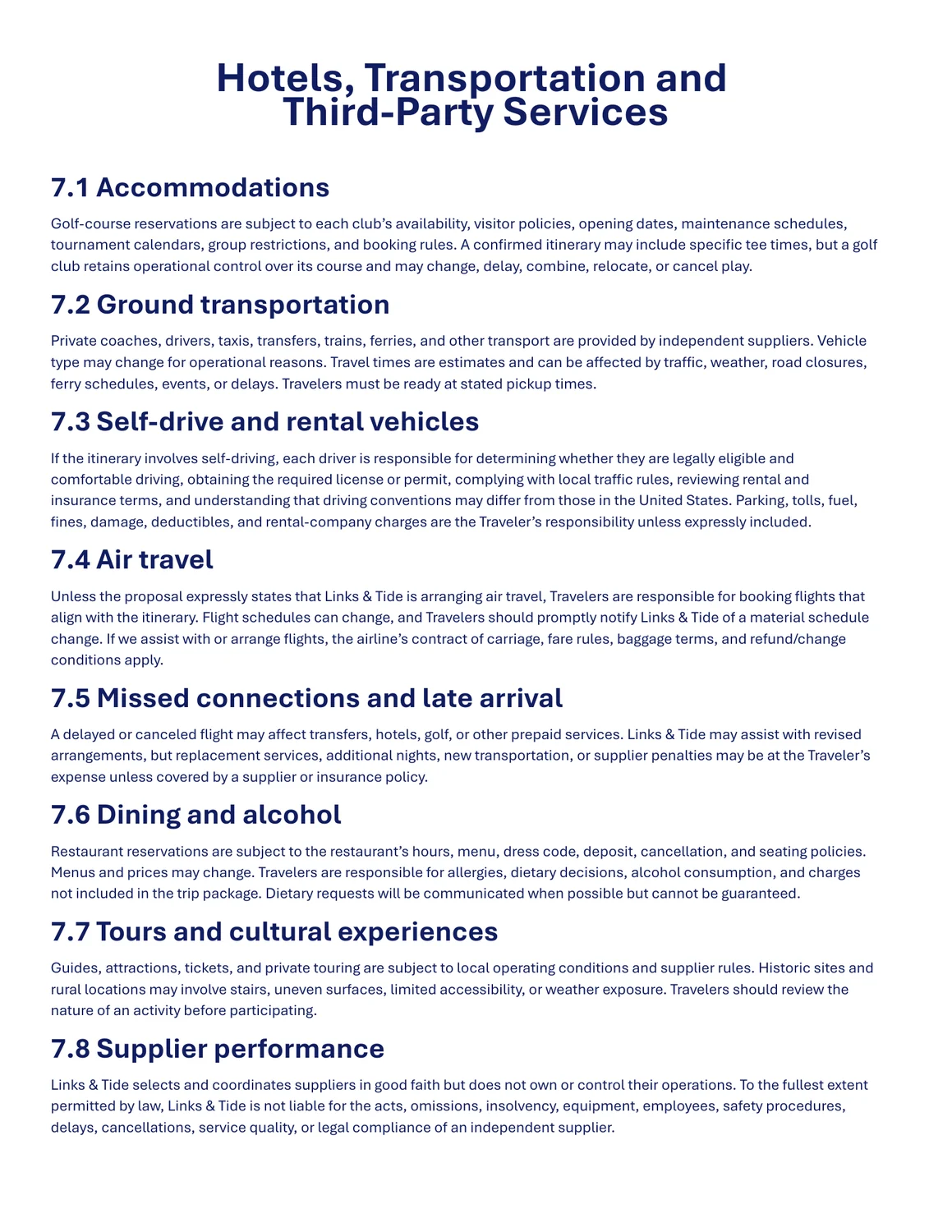 Terms and Conditions page 7 of 10
